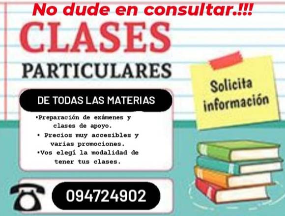 Clases Particulares Escolares y Liceales