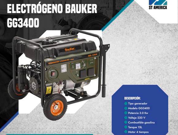 ALQUILER DE GRUPO ELECTRÓGENO BAUKER GG3400