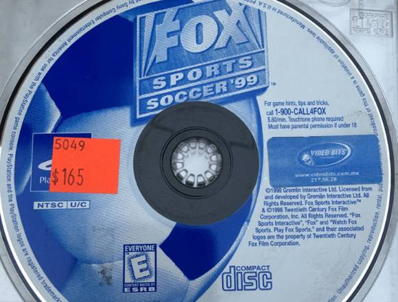 Fox Sport Soccer 99 Ps1 Como Nuevo Sin Caja Usado