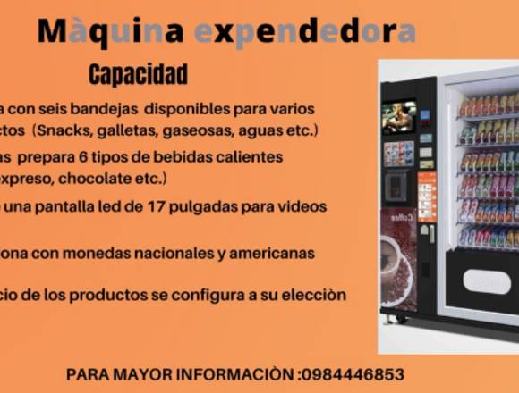 maquina expendedora de bebidas y snacks