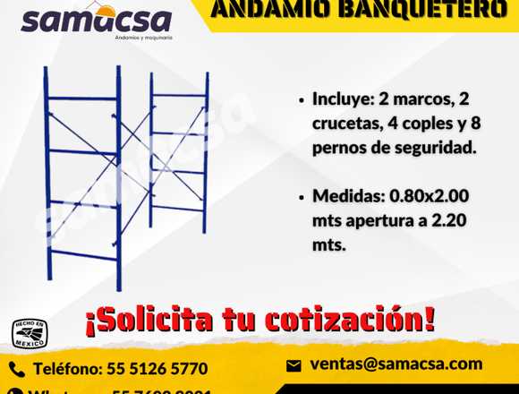 CUERPO DE ANDAMIO BANQUETERO DE 0.80 X 2.00 M