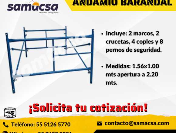 CUERPO DE ANDAMIO BARANDAL DE 1.56 X 1.00 M