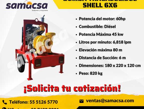 BOMBA TRAGA SOLIDOS SHELL 6X6