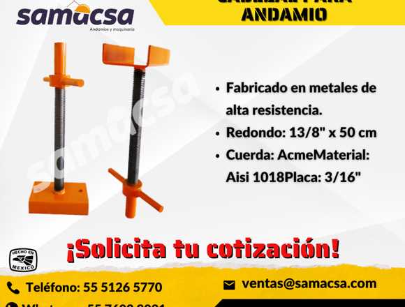 TORNILLO REGULADOR PARA ANDAMIO (CABEZAL)