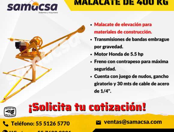 MALACATE INTEGRAL PARA ELEVACIÓN DE MATERIAL