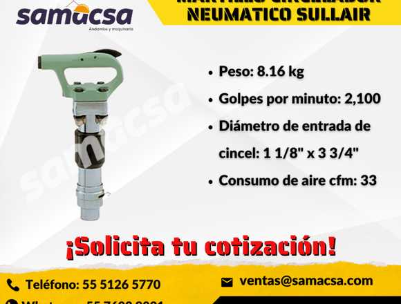 MARTILLO CINCELADOR NEUMATICO MARCA SULLAIR 