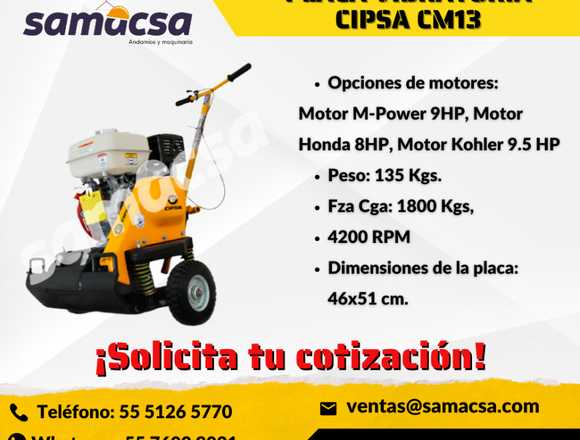 PLACA VIBRATORIA UNIDIRECCIONAL MARCA CIPSA CM13