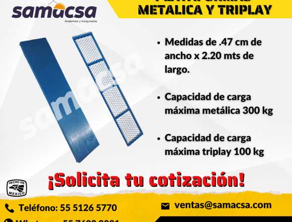 PLATAFORMA PARA ANDAMIO (METALICA)