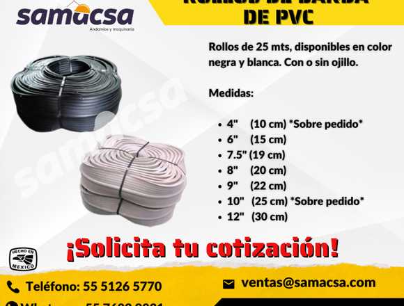 JUTAS FRÍAS O ROLLO DE BANDA DE PVC 