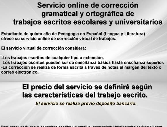 Corrección virtual de trabajos escritos.