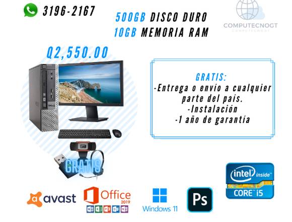 COMPUTADORAS CORE i5 10 RAM BARATAS