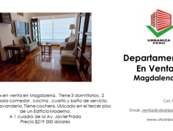 Departamento en Venta Magdalena