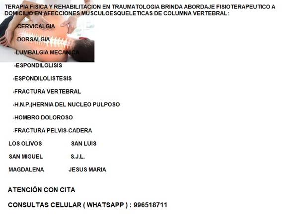 Dolor de Columna Vertebral-SMP-LOS OLIVOS-SAN LUIS