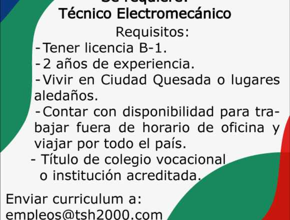 Técnico Electromecánico  