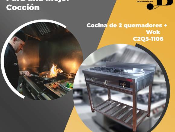 COCINA DE DOS QUEMADORES + WOK