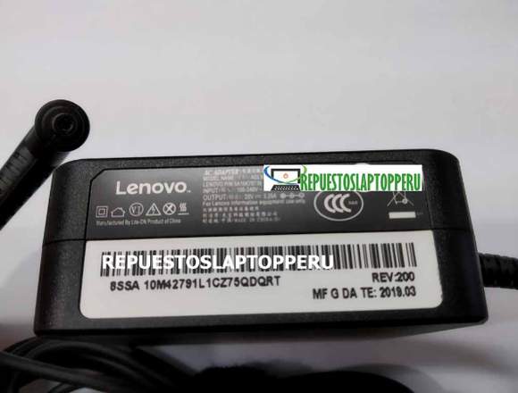 Cargador Lenovo Ideapad 20v 3.25a 65w 4,0*1,7mm