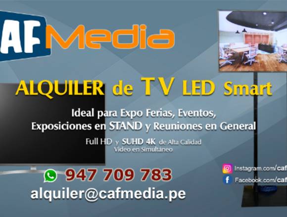 ALQUILER de Televisores LED para Stand Eventos