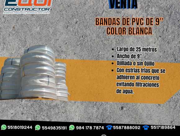 Bandas de pvc de 9” color Blanca 