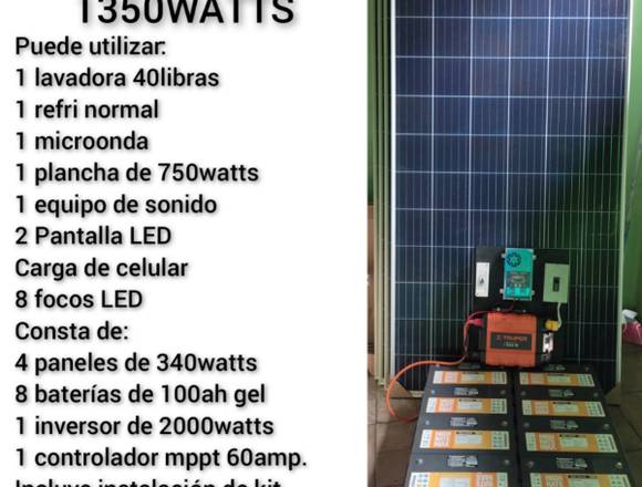 Sistemas solares para refri lavadora licuadora etc