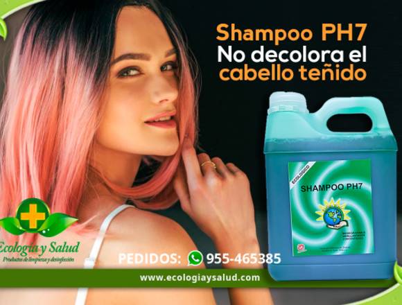 Shampoo PH7 ecologico sin sal, para cabello teñido