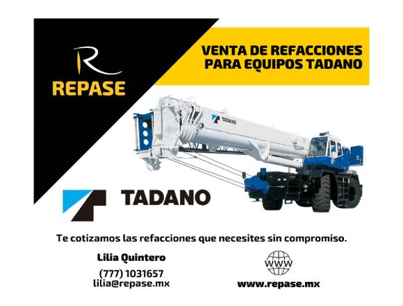 VENTA DE REFACCIONES PARA EQUIPOS TADANO