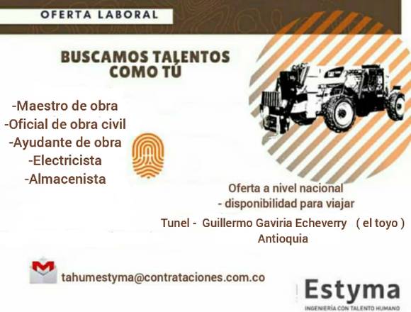 Oferta de empleo   ESTYMA S.A