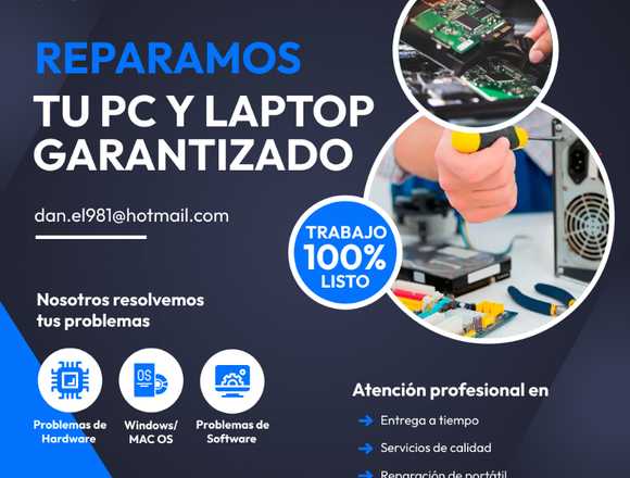 Realizo Soporte Técnico de Equipos de Computo 