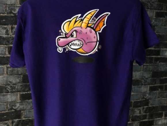 Camiseta Spyro morada algodón manga corta