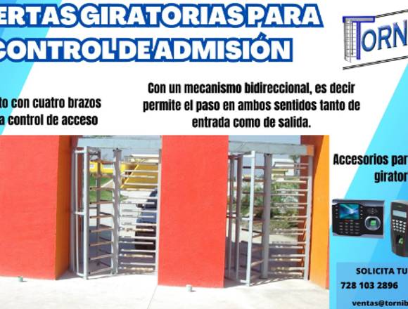 PUERTAS GIRATORIAS PARA CONTROL DE ADMISIÓN