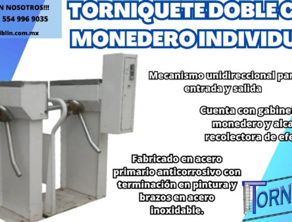 TORNIQUETE DOBLE CON MONEDERO INDIVIDUAL