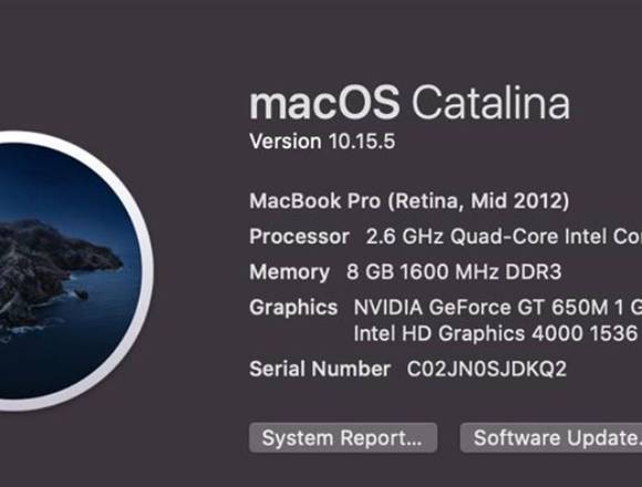 Mac Book Pro 2012 usado en excelente estado