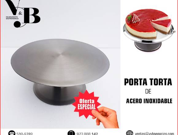 PORTA TORTA EN ACERO INOXIDABLE