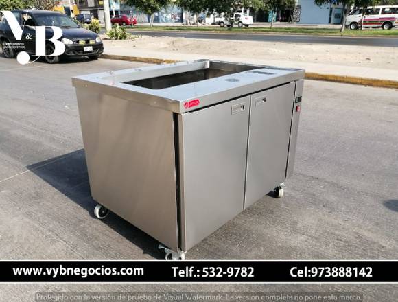 GABINETE CON POZA EN ACERO INOXIDABLE