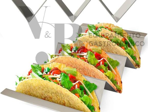 SOPORTE DE TACOS EN ACERO INOXIDABLE 