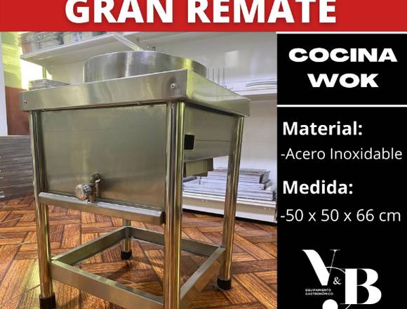 COCINA WOK ACERO INOX.