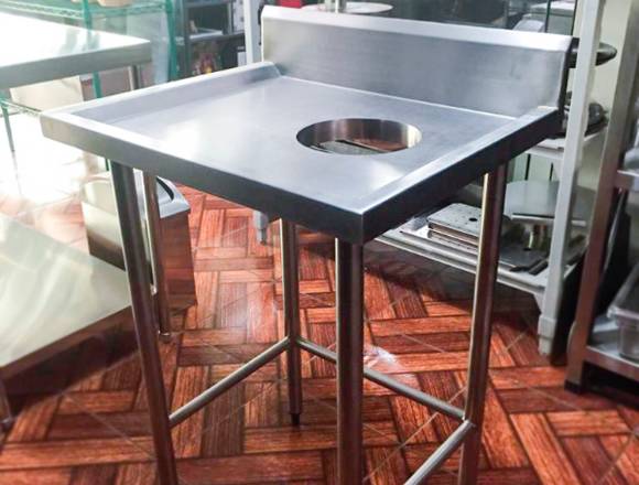 Mesa de desconche para negocios en acero