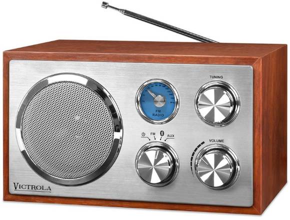 Radio am fm acabado de madera marca Victrola 