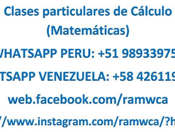 Clases particulares de Cálculo (Matemáticas)