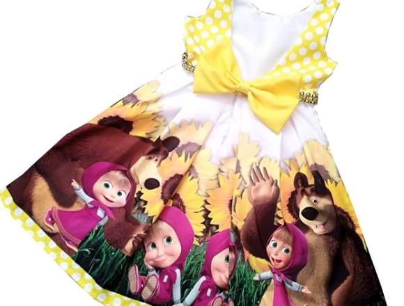 Vestidos de Fiesta Masha y Oso para niñas