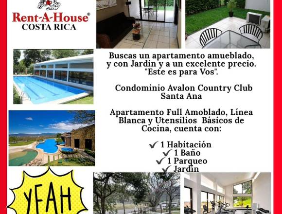 SE ALQUILA APARTAMENTO EN SANTA ANA RIO ORO