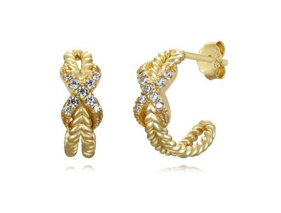 Aros Knot Plata de Ley 925 con Baño en Oro de 18k 