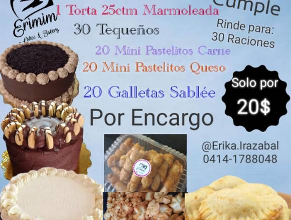 Promo Cumpleañeros Torta más pasapalos 