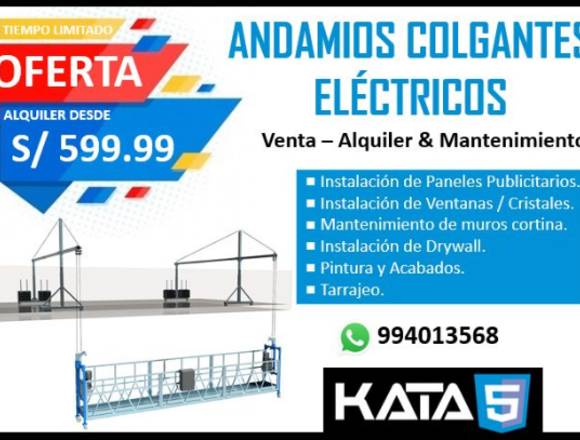 ALQUILO ANDAMIO COLGANTE ELECTRICO TRABAJOS ALTURA