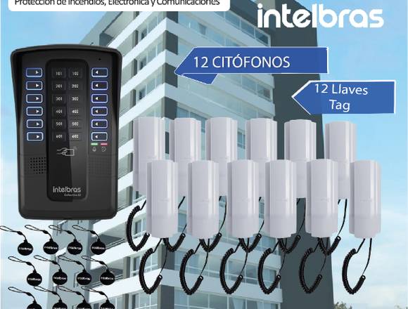 CENTRAL DE INTERFONÍA COLECTIVA  DE 12 CITÓFONOS