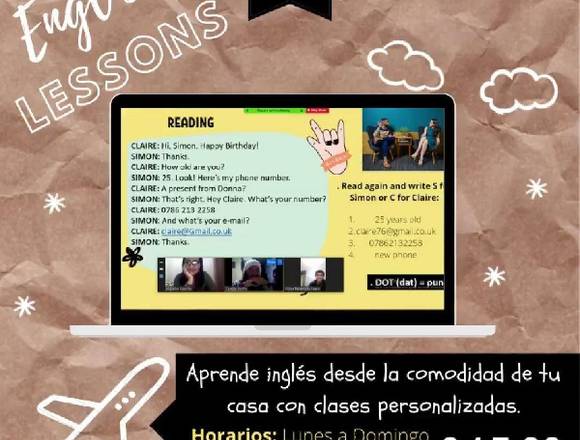 ¡CLASES PERSONALIZADAS DE INGLÉS!