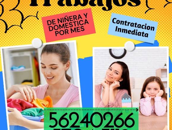 EMPLEOS, TRABAJOS DE DOMESTICA 