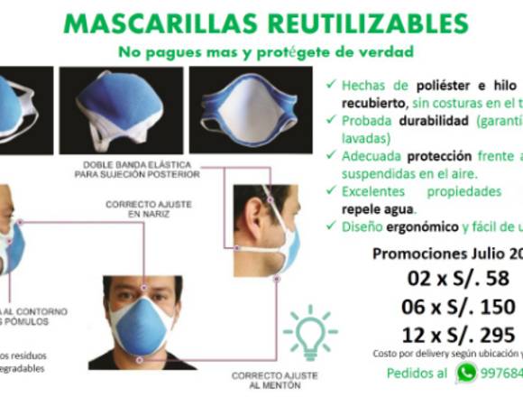 Mascarillas re-utilizables 