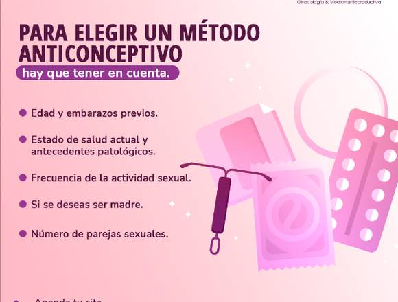 Método elegir un MÉTODO ANTICONCEPTIVO 