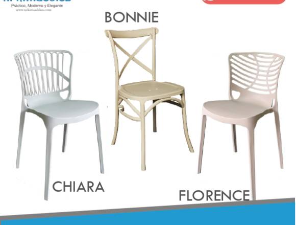 Sillas 100% polipropileno, colores y modelos