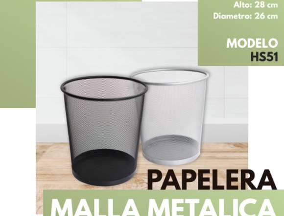 Papelera Malla Metálica De Escritorio